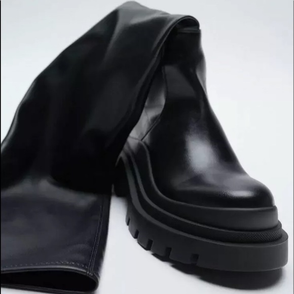 ZARA over the knee track boots - Picture 5 of 10